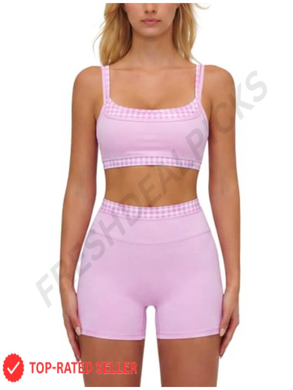 Women's 2 Piece Workout Set Polka Dot Sports Bra High Waist Shorts